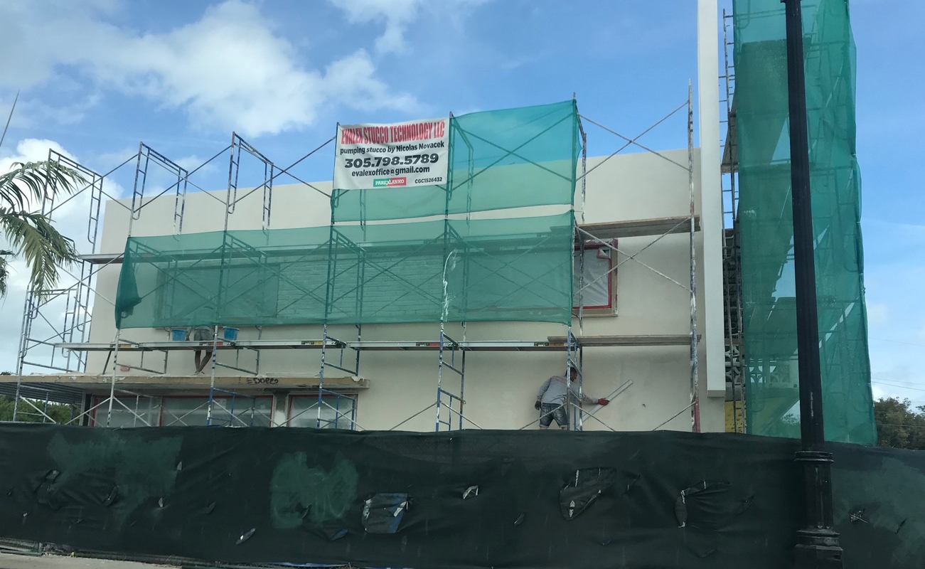Stucco work in progress Commercial building Florida